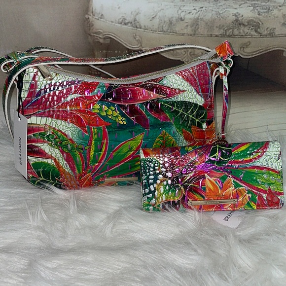 Brahmin Shayna Utopia Print Crossbody Bag & Ady Wallet NWT SELLING AS A SET - Picture 3 of 14